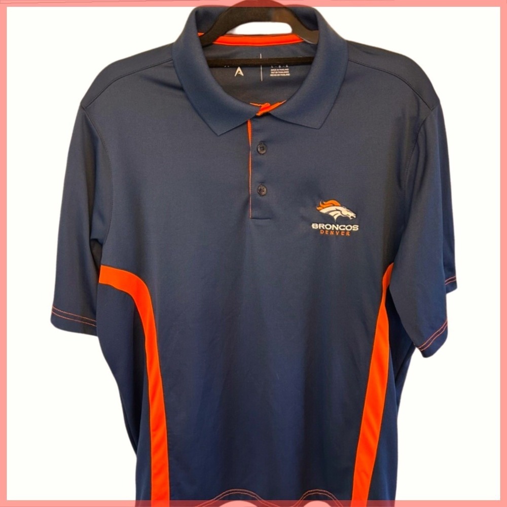 Antigua Denver Broncos Polo Shirt NFL Embroidered Logo Football Sz. Large